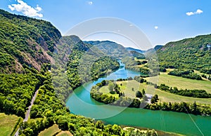 Gorge of the Ain river in France photo