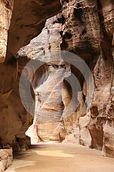 Gorge canyon Siq in Petra