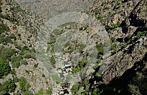 Gorge between the Corsican mountain ranges