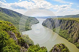 Gorge on the Danube river Beautiful view Nature landscape