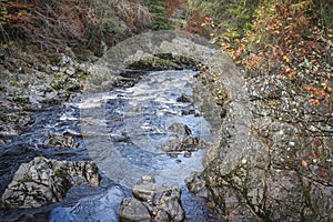 Gorge on the Findhorn River at Moray in Scotland.
