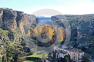 Gorge of the River Alhama in Alhama de Granada, Spain photo