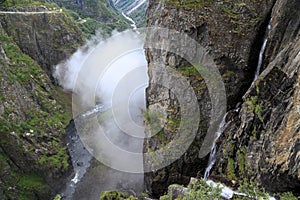 Gorge under a waterfall