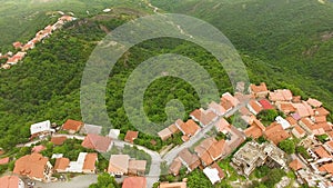 Gorgeous aerial view of famous Alazani valley and Sighnaghi town in Georgia