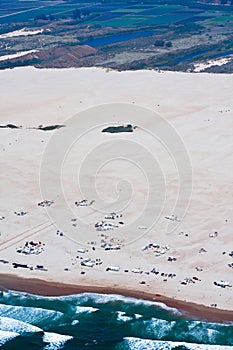 Gorgeous aerial view of Oceano dunes in California photo