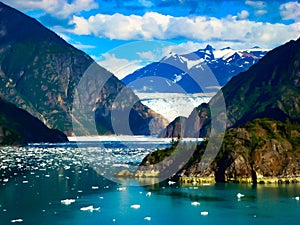 Gorgeous Alaska scenery glacier mountains water