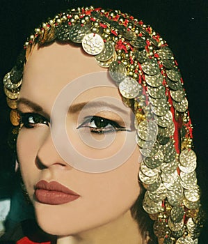 Gorgeous arabian woman face portrait