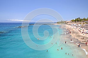 Gorgeous azure sandy Playa del Duque in Costa Adeje on Tenerife