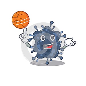Gorgeous bacteria neisseria mascot design style with basketball