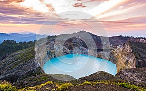 Gorgeous Beautiful Morning View of Mount Kelimutu photo