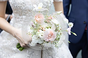 Gorgeous bride in a beautiful dress