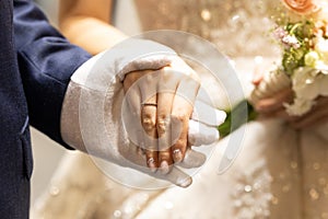 Gorgeous bride in a beautiful dress