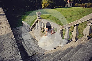 Gorgeous bride outdoors