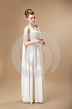 Gorgeous Bride in Sleeveless Dress photo
