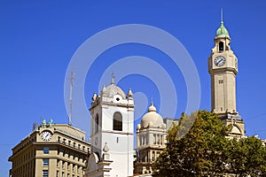 Gorgeous Buildings in Buenos Aires Downtown View from Plaza de Mayo Square, Argentina photo