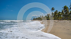 Gorgeous Caribbean beach. Costeno beach on the Caribbean coast of Colombia