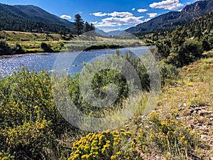 Scenic view of Rio Grande River in Colorado photo