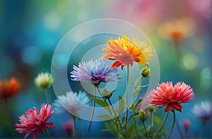 gorgeous and colorful flower image with soft blurred background