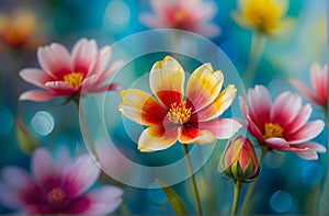 gorgeous and colorful flower image with soft blurred background