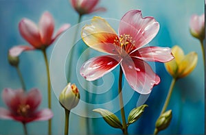 gorgeous and colorful flower image with soft blurred background