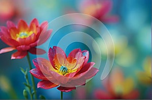 gorgeous and colorful flower image with soft blurred background