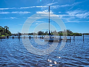 Gorgeous Day along a Florida River and Marina