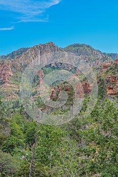 Gorgeous drive, State Route 89a, in the Oak Creek Canyon on Coconino National Forest, Sedona, Arizona.