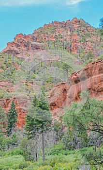 Gorgeous drive, State Route 89a, in the Oak Creek Canyon on Coconino National Forest, Sedona, Arizona.