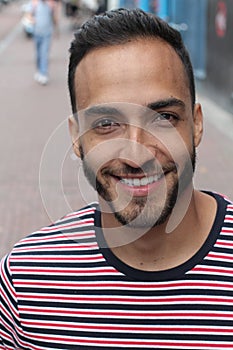 Gorgeous ethnic man smiling headshot