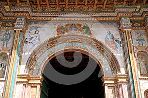 The Gorgeous Fresco of the Main Porch San Pedro Apostol de Andahuaylillas Church, Known as the Sistine Chapel of America, Peru photo