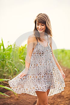 Gorgeous girl in the field, Summer Lifestyle