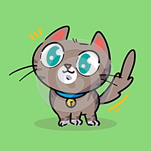 Gorgeous Grey Kitten Character Doodle Illustration