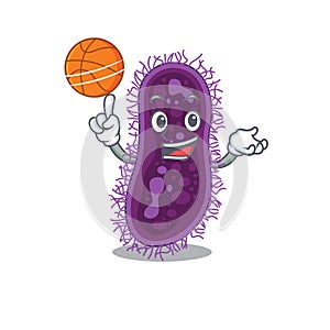 Gorgeous lactobacillus rhamnosus bacteria mascot design style with basketball