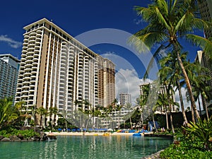 Gorgeous Lagoon in Hawaii with Hotels