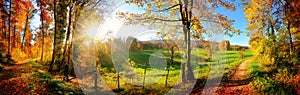 Gorgeous landscape panorama in autumn