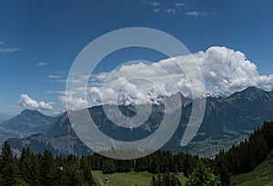 Gorgeous mountain landscape with a fantastic view of the Swiss Alps