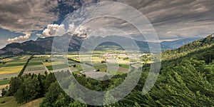 Gorgeous mountain landscape with a fantastic view of the Swiss Alps