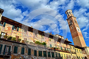 Gorgeous Mural and Tower in Verona