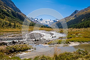 The gorgeous nature of the Roseg Valley Engadin, GraubÃ¼nden, Switzerland