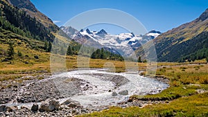 The gorgeous nature of the Roseg Valley Engadin, GraubÃ¼nden, Switzerland