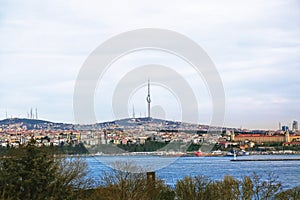 The gorgeous panoramic view of Uskudar Coastline Bosphorus from the Topkapi Palace. Istanbul - Turkey