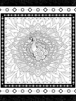 Gorgeous peacock coloring page