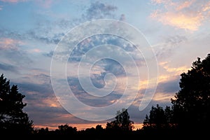 Gorgeous photography with sky with clouds and sunset light