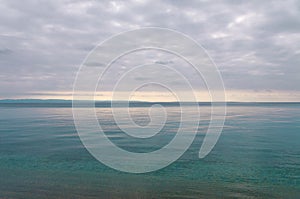 Gorgeous sea and sky colors in the dusk, Sithonia, Chalkidiki, Greece