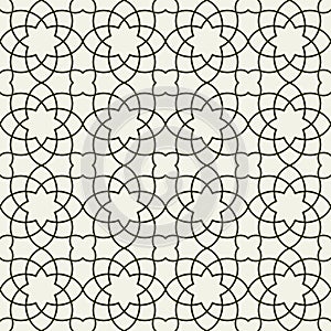 Gorgeous Seamless Arabic Pattern Design. Monochrome Wallpaper or Background