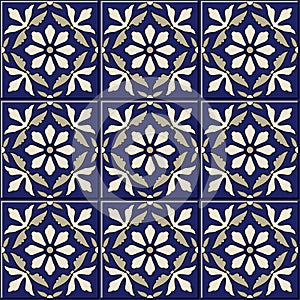 Gorgeous seamless pattern . Moroccan, Portuguese tiles, Azulejo, ornaments.