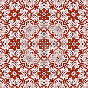 Gorgeous seamless pattern Moroccan, Portuguese tiles, Azulejo, ornaments. Can be used for wallpaper, pattern fills, web