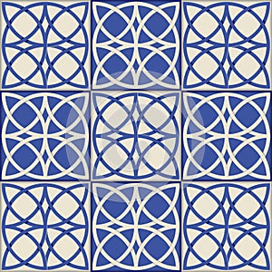 Gorgeous seamless pattern . Moroccan, Portuguese tiles, Azulejo, ornaments. photo