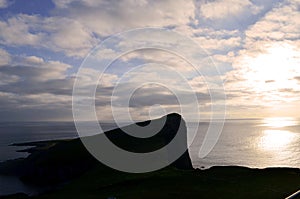 Gorgeous Silhouetted Neist Point at Dusk in Scotland
