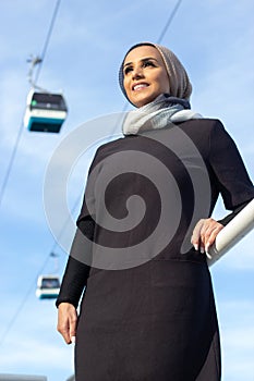 Gorgeous smiling Arabic woman in headdress